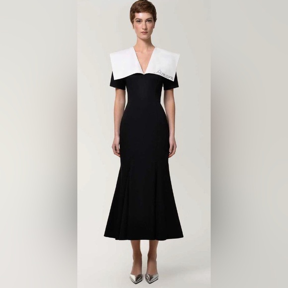 Anouki Designer Sz S Amore Black And White Mermaid Cotton Dress New Wit… - Picture 1 of 15